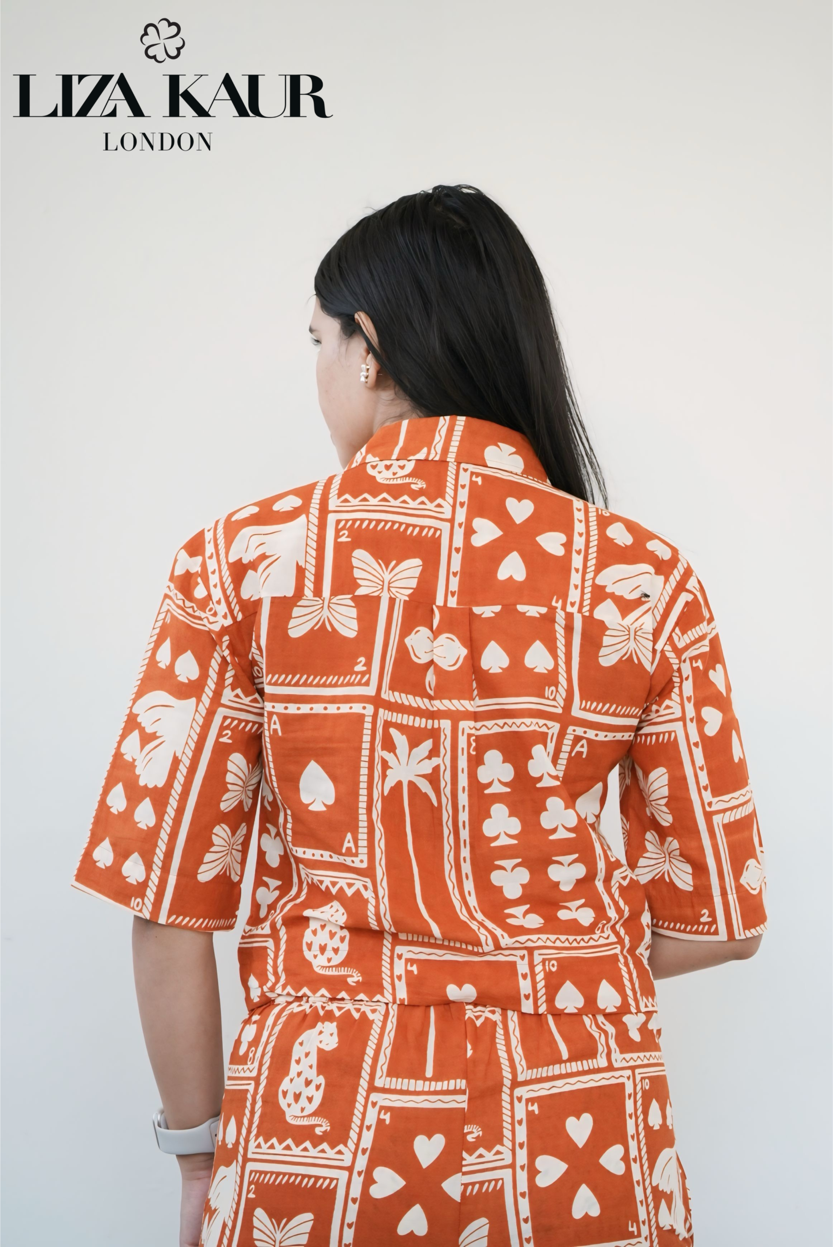 Orange Crop Top Co-ord Set – Liza Kaur-London Orange Crop Top Co-ord Set – Liza Kaur-London